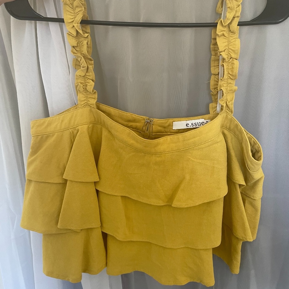 Yellow Ruffle Tank Top - Picture 2 of 3